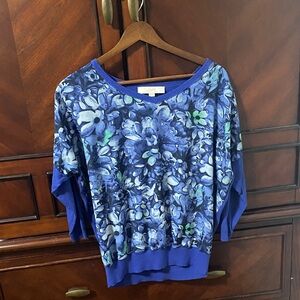 LOFT Blue Floral Women's Shirt